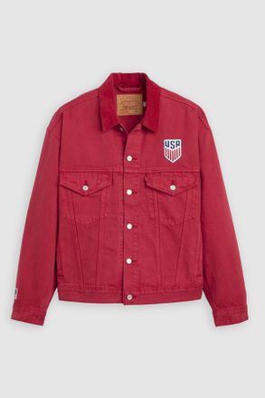 Levi's Trucker Jacket Levis Type III de f&uacute;tbol de EE. UU. - Hombre - 2XL - Rojo / X US Soccer