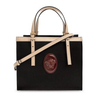 Versace Handbags, female, Black, Size: ONE SIZE Rivi&egrave;re Canvas Tote
