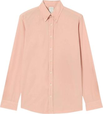 Brooks Brothers Slim Fit Katoenen Geverfd Overhemd - Heren - Casual Overhemden - Rood - M - Katoen - Overhemden