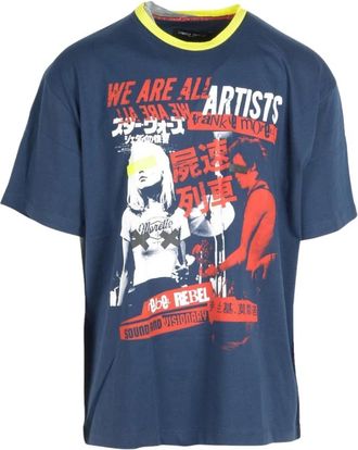Frankie Morello T-shirt Grafica Visionaria Suono Ribelle - - Tops - Uomo - Blu - L