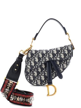 Dior Saddle Handbag with Strap Oblique Canvas Mini shoulder bag - Blu