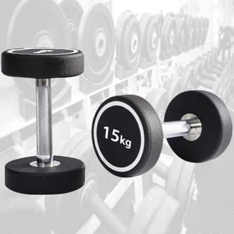 Trade Shop Trade Shop - Manubrio Singolo Professionale In Vinile Da 15 Kg Pesi Palestra Fitness Sport