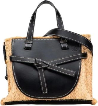 Loewe Pre-owned Handbags, female, Beige, Size: ONE SIZE Pre-owned Raffia Shoulder Bag