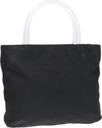 Prada Re-Nylon Black Leather Handbag (Pre-Owned)