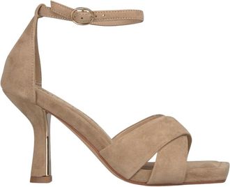 Alma En Pena Crossed Strap Heel Sandal - Dames - Sandalen met hakken - Beige - 38 EU - Leer - Schoenen