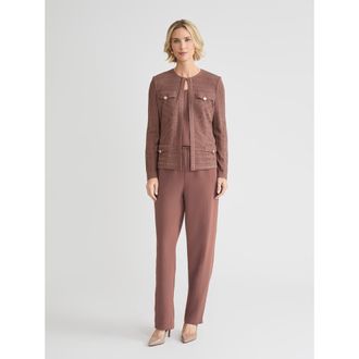 Misook Tailored Tonal Striped Knit Jacket in Midnight Umber at Nordstrom, Size Xx-Large