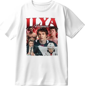 Generic Heated Rivalry Ilya Rozanov Vintage Cotton T-Shirt Men Women Short Sleeve Crewneck Casual Trendy Tee (White,M)