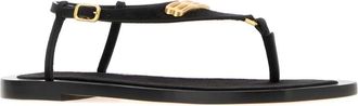 Balenciaga Womens Riva Sandals Black Suede