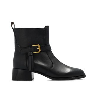 See By Chlo&eacute; Black Calfskin Ankle Womens Boots