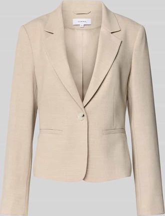 Comma Slim Fit Blazer mit Viskose-Anteil in Sand, Gr&ouml;&szlig;e 40