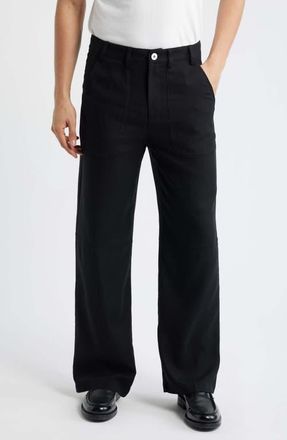 Krost Elliot Relaxed Fit Wide Leg Pants in Black at Nordstrom, Size Xx-Large