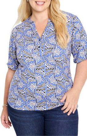 Nic+Zoe Ocean Jewel Jersey Top in Blue Multi at Nordstrom Rack, Size 1X