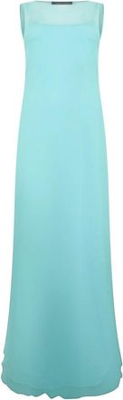 Alberta Ferretti Lange jurk met slip - Dames - Avondkleed - Blauw - S - Kleedjes