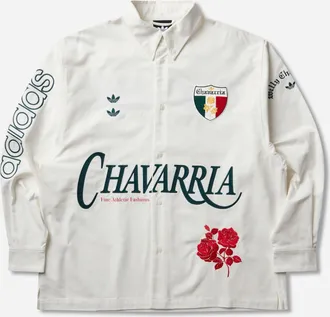 adidas Men s Willy Chavarria Button Up Shirt Off White