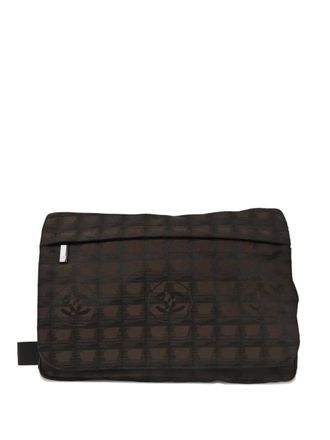 Chanel 2005-2006 jacquard travel line shoulder bag - women - Nylon/Leather - One Size - Brown