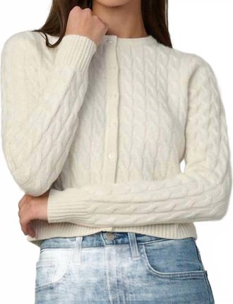Joe's Cable Dani Cashmere Cardigan In Ecru