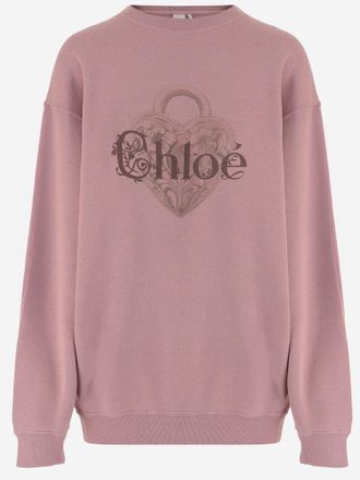 Chlo&eacute; Cotton Blend Sweatshirt mit Logo