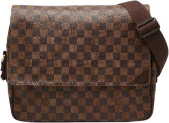 Louis Vuitton Pre-owned Shelton MM Damier Schoudertas - unisex - Vintage Schoudertas - Bruin - ONE Size - Leer - Vintage