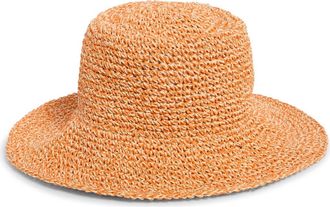 Nordstrom Lantern Packable Straw Bucket Hat in Orange Sunbeam at Nordstrom