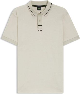 BOSS Centred-logo slim-fit polo shirt in cotton piqu&eacute;