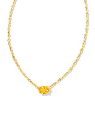 Kendra Scott Womens Cailin Pendant Necklace In Golden Yellow Crystal
