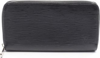 Louis Vuitton Black Noir Leather Long Wallet (Bi-Fold) (Pre-Owned)