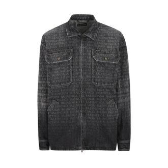 Balenciaga Heren, Overhemden, Zwart, Maat: L Katoen