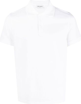 Saint Laurent logo-embroidered short-sleeved polo shirt - men - Cotton - L - White