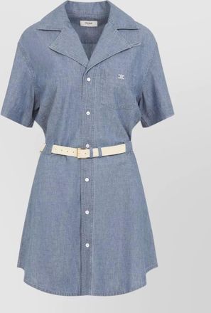 Celine denim short-sleeve shirt mini dress