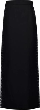 Paco Rabanne Zwarte Wollen Maxi Rok met Strass - Dames - Maxi Rokken - Zwart - XS - Wol - Rokken