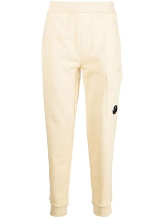 C.P. Company logo-plaque cotton track pants - Neutrals