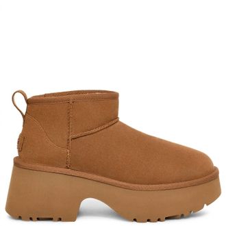UGG Womens Classic Ultra Mini New Heights Boots In Chestnut