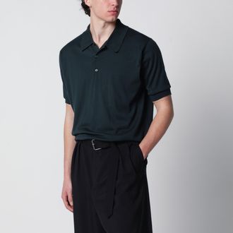 John Smedley Polo Isis verde foresta in cotone