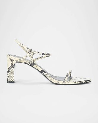 Staud Womens Laurel Heel Sandal In White Snake
