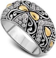 Samuel B. Two-Tone White Topaz Statement Ring at Nordstrom Rack, Size 8