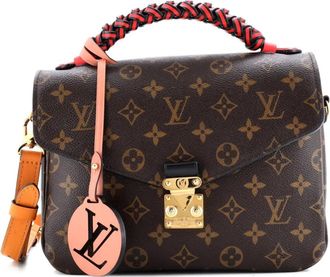 Louis Vuitton Pochette Metis canvas met gevlochten handgreep en leren tas met monogram - Bruin
