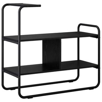 vidaXL Mesa Consola Roble Negro 80 X 35 X 75 Cm Madera De Ingenier&iacute;a Vidaxl