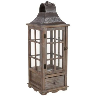 Wanderlust Deco Farol De Madera 24x24x68h Cm