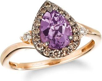 Le Vian Tranquility 14K Rose Gold 1.12 Ct. Tw. Diamond & Amethyst Cocktail Ring