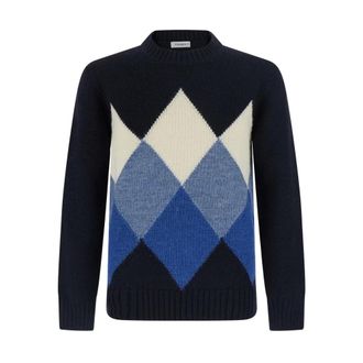 KANGRA Crewneck Diamonds - - Knitwear - Uomo - Blu - 2XL