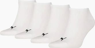 Puma Mens 4-Pack Promo Sports Trainer Socks, White - White/White - Size: 9/9.5/10/10.5/11/11.5/12