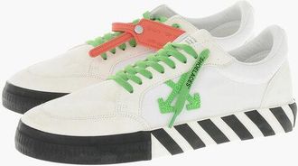 Off-white Low-Top VULCANIZED Cotton and Suede Sneakers with Monogram size 46