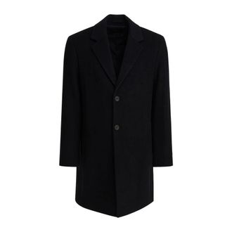 Vince Jassen, Heren, Zwart, L, Wol, Enkelrijige Topcoat van Wolmix