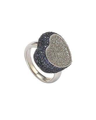 Suzy Levian Silver 3.16 Ct. Tw. Sapphire Ring