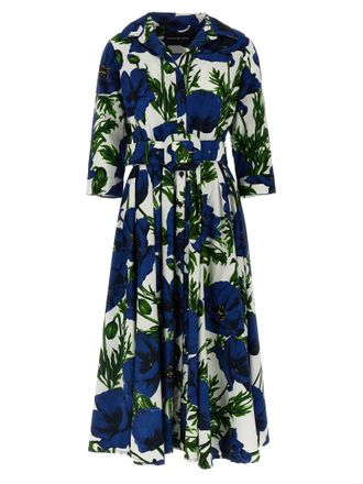 ワンピース SAMANTHA SUNG 'Abelia' dress (ABELIADRESS34S WHITECORAL) Samantha Sung Tinker Bell Flower-print Abelia Midi Dress