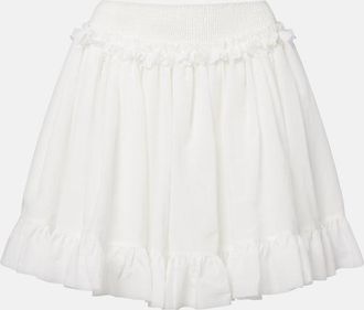 Balmain Ruffled poplin miniskirt