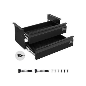 OEM Cajones Deslizables Debajo Del Escritorio 2 Capas Caj&oacute;n Extra&iacute;ble Montado Debajo De Mesa Organizador De Almacenamiento Oculto De Escritorio Para Ofici