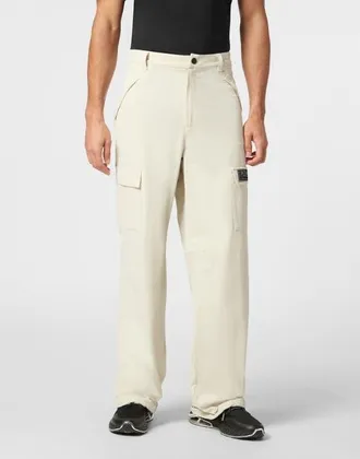 Plein Sport Technical Nylon Loose Fit Cargo Trousers Scratch Men in Grey at Nordstrom, Size X-Small/small