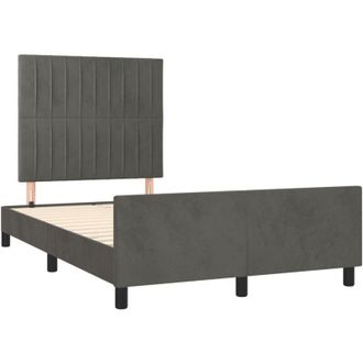 vidaXL Vidaxl - Estructura De Cama Sin Colch&oacute;n Terciopelo Gris Oscuro 120x190cm