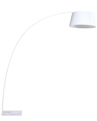 Beliani Lampada Da Terra In Metallo Bianco 234 Cm Paralume Benue